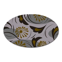 Folk Flowers Pattern Floral Surface Design Seamless Pattern Oval Magnet by Eskimos