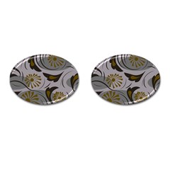 Folk Flowers Pattern Floral Surface Design Seamless Pattern Cufflinks (oval) by Eskimos