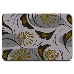 Folk Flowers Pattern Floral Surface Design Seamless Pattern Large Doormat  by Eskimos