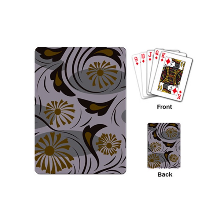 Folk flowers pattern Floral surface design Seamless pattern Playing Cards Single Design (Mini)