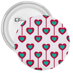 Red Hearts On A White Background 3  Buttons by SychEva