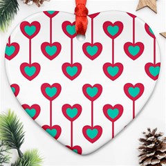 Red Hearts On A White Background Ornament (heart) by SychEva