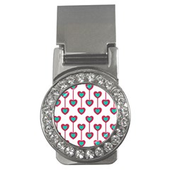 Red Hearts On A White Background Money Clips (cz)  by SychEva