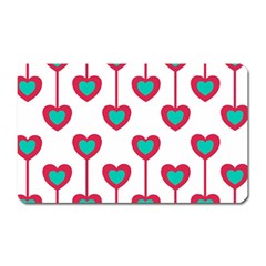 Red Hearts On A White Background Magnet (rectangular) by SychEva