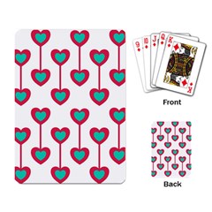 Red Hearts On A White Background Playing Cards Single Design (rectangle) by SychEva