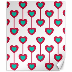 Red Hearts On A White Background Canvas 8  X 10  by SychEva