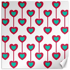 Red Hearts On A White Background Canvas 12  X 12  by SychEva