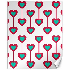 Red Hearts On A White Background Canvas 16  X 20  by SychEva