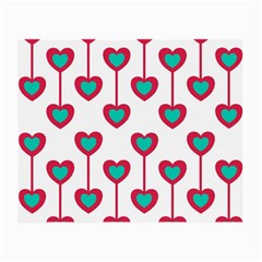 Red Hearts On A White Background Small Glasses Cloth (2 Sides) by SychEva