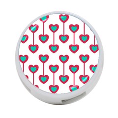 Red Hearts On A White Background 4-port Usb Hub (one Side) by SychEva