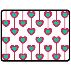 Red Hearts On A White Background Fleece Blanket (large)  by SychEva