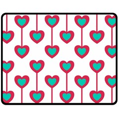 Red Hearts On A White Background Fleece Blanket (medium)  by SychEva