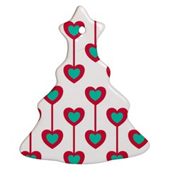 Red Hearts On A White Background Ornament (christmas Tree)  by SychEva