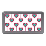 Red Hearts On A White Background Memory Card Reader (Mini) Front