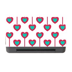 Red Hearts On A White Background Memory Card Reader With Cf by SychEva