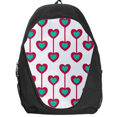 Red Hearts On A White Background Backpack Bag by SychEva