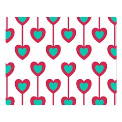 Red Hearts On A White Background Double Sided Flano Blanket (large)  by SychEva