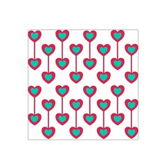 Red Hearts On A White Background Satin Bandana Scarf by SychEva