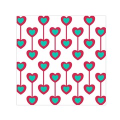 Red Hearts On A White Background Small Satin Scarf (square) by SychEva