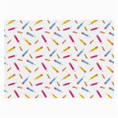 Multicolored Pencils And Erasers Large Glasses Cloth (2 Sides) by SychEva