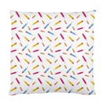 Multicolored Pencils And Erasers Standard Cushion Case (Two Sides) Back