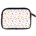 Multicolored Pencils And Erasers Digital Camera Leather Case Back