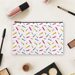 Multicolored Pencils And Erasers Cosmetic Bag (medium) by SychEva