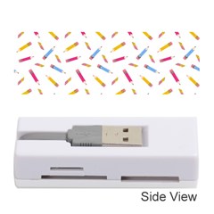 Multicolored Pencils And Erasers Memory Card Reader (stick) by SychEva