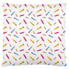 Multicolored Pencils And Erasers Large Cushion Case (two Sides) by SychEva