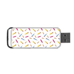 Multicolored Pencils And Erasers Portable Usb Flash (one Side) by SychEva