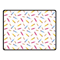 Multicolored Pencils And Erasers Double Sided Fleece Blanket (small)  by SychEva