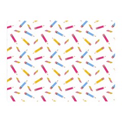 Multicolored Pencils And Erasers Double Sided Flano Blanket (mini)  by SychEva