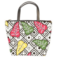 Leaves Foliage Batik Seamless Bucket Bag by Amaryn4rt