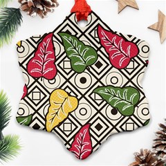 Leaves Foliage Batik Seamless Ornament (snowflake) by Amaryn4rt