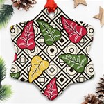 Leaves Foliage Batik Seamless Ornament (Snowflake) Front