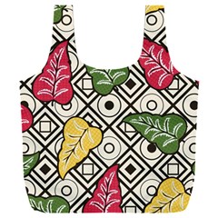 Leaves Foliage Batik Seamless Full Print Recycle Bag (xxl) by Amaryn4rt