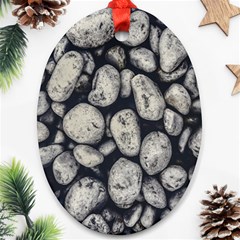 White Rocks Close Up Pattern Photo Ornament (oval) by dflcprintsclothing