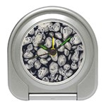 White Rocks Close Up Pattern Photo Travel Alarm Clock Front