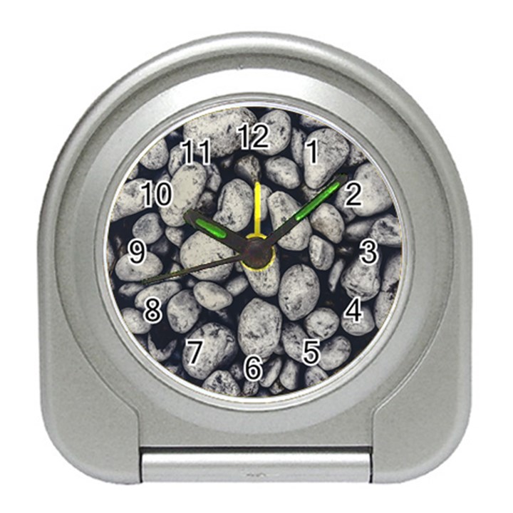 White Rocks Close Up Pattern Photo Travel Alarm Clock