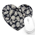 White Rocks Close Up Pattern Photo Heart Mousepads Front