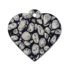 White Rocks Close Up Pattern Photo Dog Tag Heart (one Side) by dflcprintsclothing