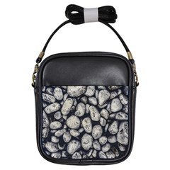 White Rocks Close Up Pattern Photo Girls Sling Bag by dflcprintsclothing