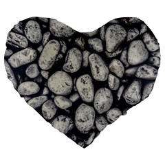 White Rocks Close Up Pattern Photo Large 19  Premium Heart Shape Cushions by dflcprintsclothing