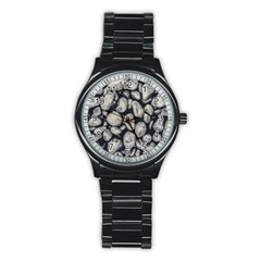 White Rocks Close Up Pattern Photo Stainless Steel Round Watch by dflcprintsclothing