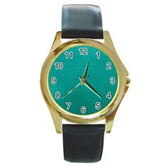 Metallic Mesh Screen 2-blue Round Gold Metal Watch by impacteesstreetweareight