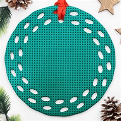 Metallic Mesh Screen 2-blue Round Filigree Ornament (two Sides) by impacteesstreetweareight