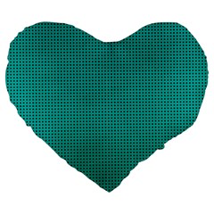 Metallic Mesh Screen 2-blue Large 19  Premium Heart Shape Cushions by impacteesstreetweareight