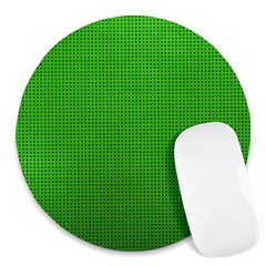 Metallic Mesh Screen 2-green Round Mousepads