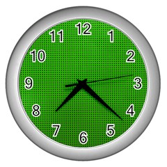 Metallic Mesh Screen 2-green Wall Clock (Silver)