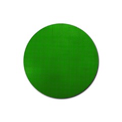 Metallic Mesh Screen 2-green Rubber Coaster (Round) 